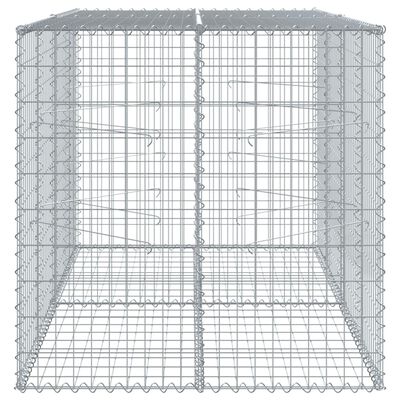 vidaXL Gabionový koš s víkem 200 x 100 x 100 cm pozinkované železo