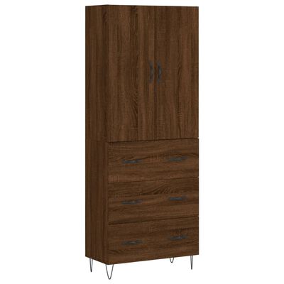 vidaXL Skříň highboard hnědý dub 69,5 x 34 x 180 cm kompozitní dřevo