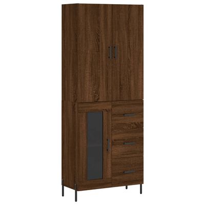 vidaXL Skříň highboard hnědý dub 69,5 x 34 x 180 cm kompozitní dřevo