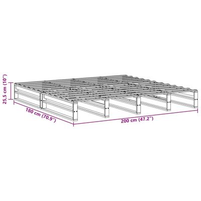 vidaXL Postel bez matrace bílá 180 x 200 cm masivní borovice