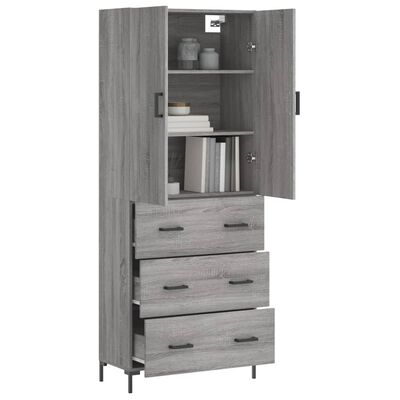 vidaXL Skříň highboard šedá sonoma 69,5 x 34 x 180 cm kompozitní dřevo