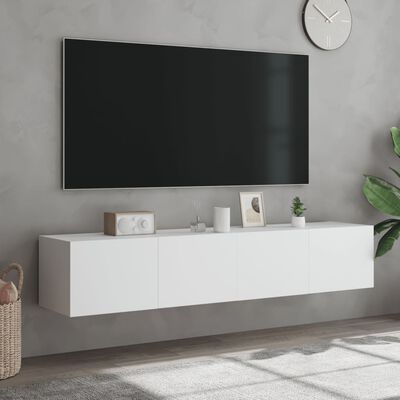 vidaXL Nástěnné TV skříňky s LED osvětlením 2 ks bílé 80 x 35 x 31 cm