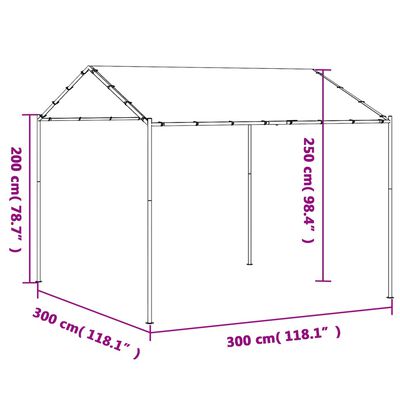 vidaXL Stříška béžová 3 x 3 m ocel a textil