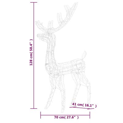 vidaXL Vánoční dekorace akrylový sob 140 LED 120 cm teplé bílé světlo