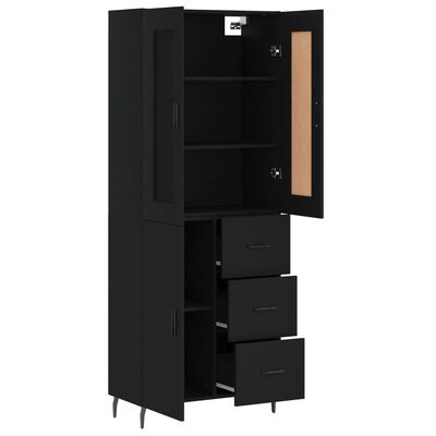 vidaXL Skříň highboard černá 69,5 x 34 x 180 cm kompozitní dřevo