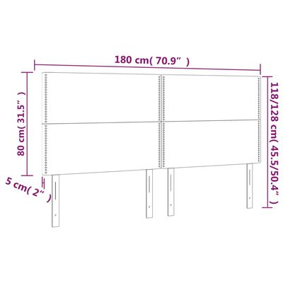 vidaXL Čelo postele 4 ks růžové 90x5x78/88 cm samet