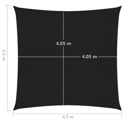 vidaXL Stínící plachta 160 g/m² černá 4,5 x 4,5 m HDPE