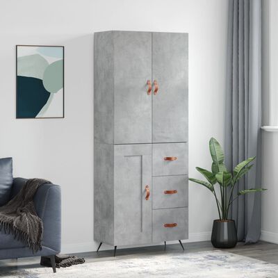 vidaXL Skříň highboard betonově šedá 69,5x34x180 cm kompozitní dřevo