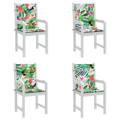 vidaXL Podušky na židli s nízkým opěradlem 4 ks vícebarevné textil