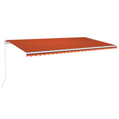 vidaXL Ručně zatahovací markýza 600 x 350 cm oranžovo-hnědá