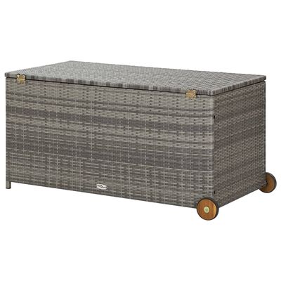 vidaXL Zahradní úložný box světle šedý 120 x 65 x 61 cm polyratan