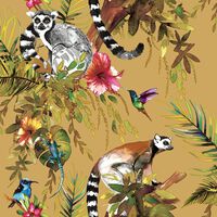 DUTCH WALLCOVERINGS Tapeta Lemur okrová