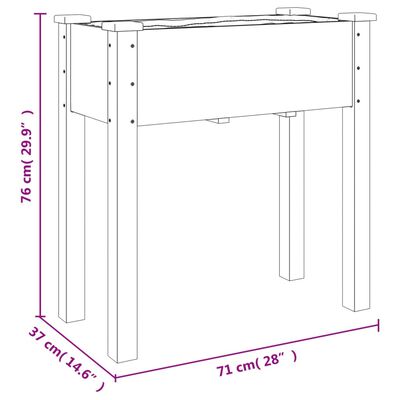 vidaXL Truhlík s vložkou šedý 71 x 37 x 76 cm masivní jedlové dřevo