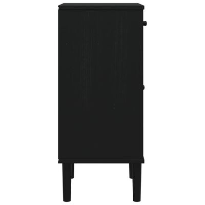 vidaXL Noční stolek SENJA ratanový vzhled černý 40x35x80 cm borovice