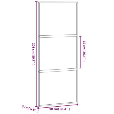 vidaXL Posuvné dveře bílé 90 x 205 cm tvrzené sklo a hliník