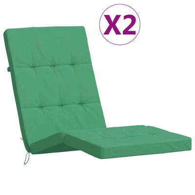 vidaXL Podušky na polohovací židli 2 ks zelené oxfordská látka
