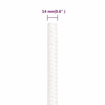 vidaXL Lodní lano celobílé 14 mm 250 m polypropylen