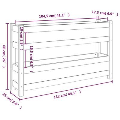 vidaXL Truhlík černý 112 x 25 x 66 cm masivní borové dřevo