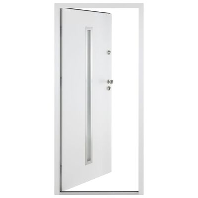 vidaXL Vchodové dveře bílé 90 x 200 cm hliník