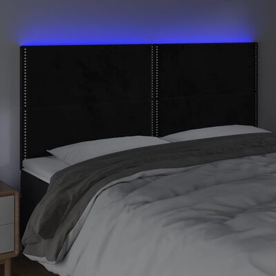 vidaXL Čelo postele s LED černé 180x5x118/128 cm samet