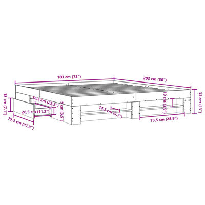 vidaXL Rám postele betonově šedý 180 x 200 cm kompozitní dřevo