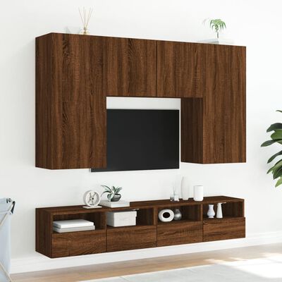 vidaXL Nástěnné TV skříňky 2 ks hnědý dub 80x30x30 cm kompozitní dřevo