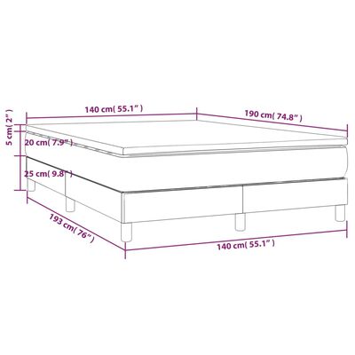 vidaXL Box spring postel s matrací tmavě modrá 140x190 cm samet