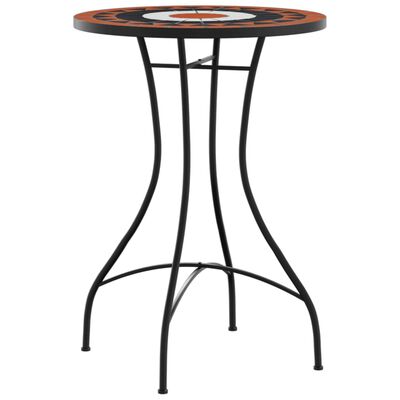 vidaXL Mozaikový bistro set terakotový a bílý železo a keramika