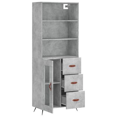 vidaXL Skříň highboard betonově šedá 69,5x34x180 cm kompozitní dřevo