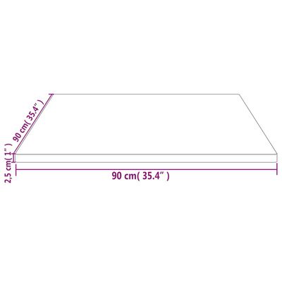 vidaXL Stolní deska bílá 90x90x2,5 cm masivní borové dřevo čtvercová