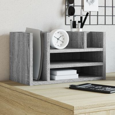 vidaXL Stolní organizér šedý sonoma 44,5 x 24 x 25 cm kompozitní dřevo