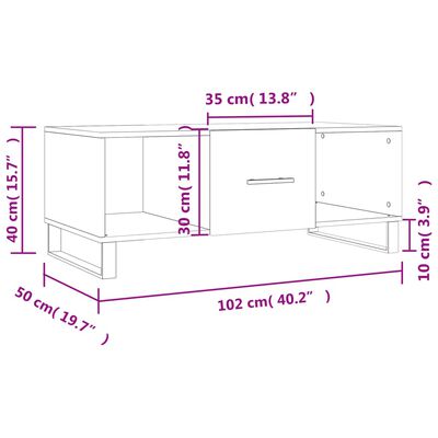 vidaXL Konferenční stolek betonově šedý 102x50x40 cm kompozitní dřevo