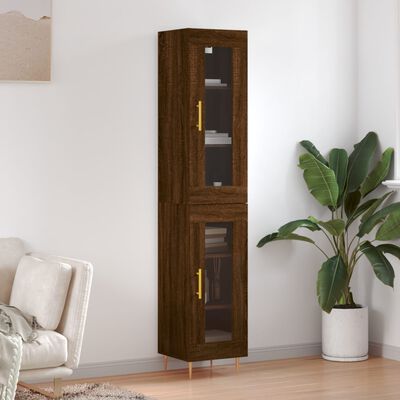 vidaXL Skříň highboard hnědý dub 34,5 x 34 x 180 cm kompozitní dřevo