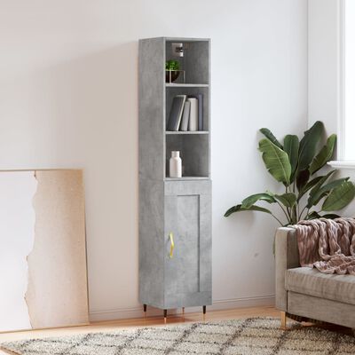 vidaXL Skříň highboard betonově šedá 34,5x34x180 cm kompozitní dřevo