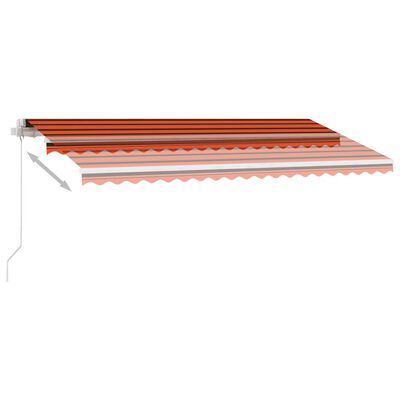 vidaXL Ručně zatahovací markýza s LED světlem 450x350 cm oranžovohnědá