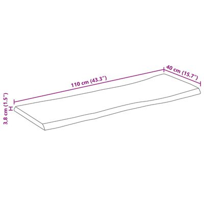 vidaXL Stolní deska 110x40x3,8 cm obdélník masivní akácie živá hrana