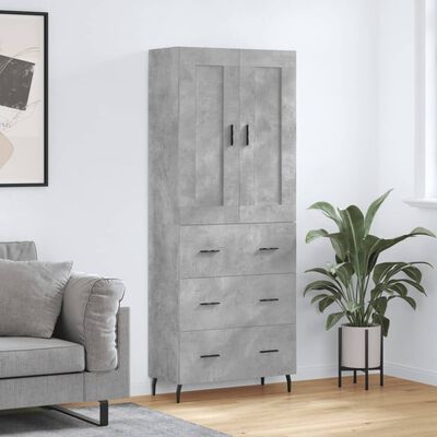 vidaXL Skříň highboard betonově šedá 69,5x34x180 cm kompozitní dřevo