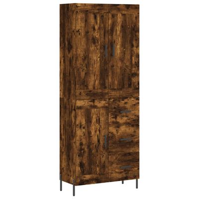 vidaXL Skříň highboard kouřový dub 69,5 x 34 x 180 cm kompozitní dřevo