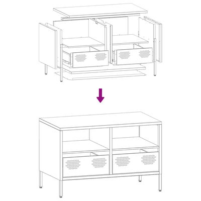 vidaXL TV skříňka antracitová 68x39x43,5 cm ocel válcovaná za studena