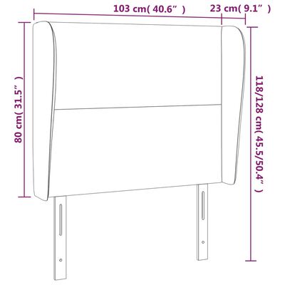 vidaXL Čelo postele typu ušák tmavě hnědé 103x23x118/128 cm textil