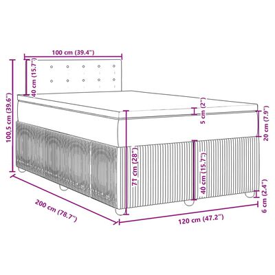 vidaXL Box spring postel s matrací krémová 120x200 cm textil