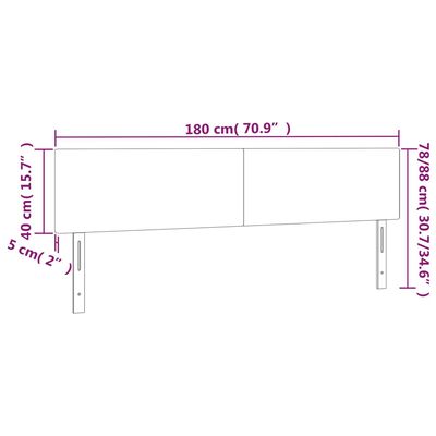 vidaXL Čelo postele s LED tmavě modré 180x5x78/88 cm samet