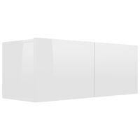vidaXL TV stolek bílý s vysokým leskem 80x30x30 cm kompozitní dřevo