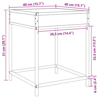 vidaXL Noční stolek s Infinity LED černý 40 x 40 x 51 cm