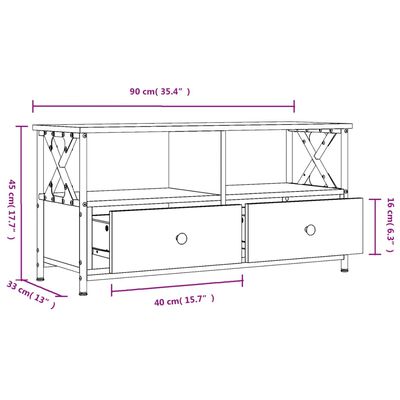 vidaXL TV skříňka černá 90 x 33 x 45 cm kompozitní dřevo a železo