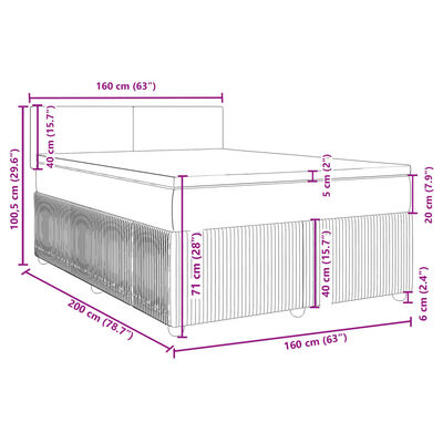 vidaXL Box spring postel s matrací krémová 160x200 cm textil