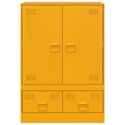 vidaXL Highboard hořčicově žlutý 67 x 39 x 95 cm ocel