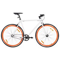 vidaXL Kolo s pevným převodem bílé a oranžové 700c 59 cm