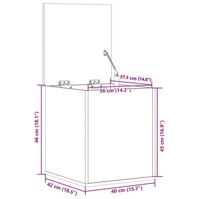 vidaXL Úložný box černý 40 x 42 x 46 cm kompozitní dřevo