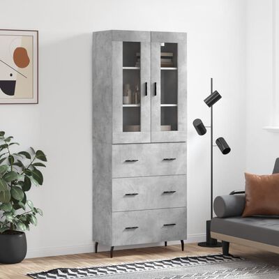 vidaXL Skříň highboard betonově šedá 69,5x34x180 cm kompozitní dřevo